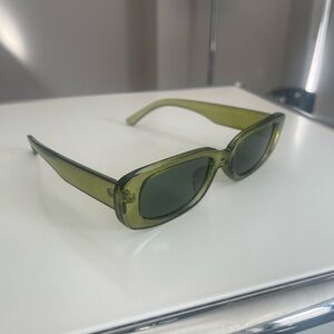 Olive Green Rectangle Sunglasses